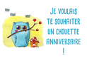 Hibou amusant pour un anniversaire joyeux